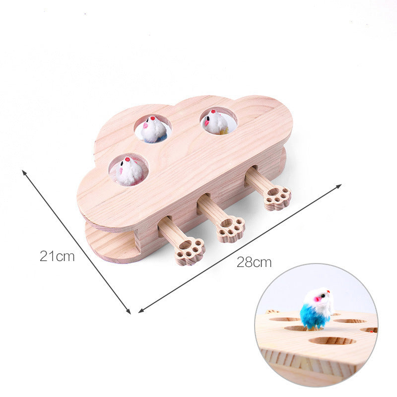 Meow Fairy Cat Supplies Cat Teaser Toy Solid Wood Whac-a-mole Cat