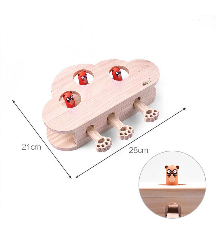 Meow Fairy Cat Supplies Cat Teaser Toy Solid Wood Whac-a-mole Cat